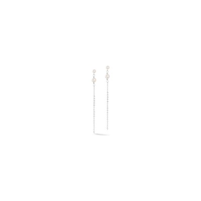 Boucles d'oreilles Coeur de Lion en acier et perle d'eau douce