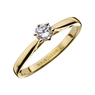 Solitaire Mauboussin Six de toi en or jaune et diamant