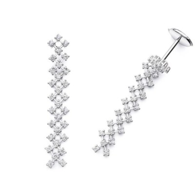 Boucles d'oreilles Mauboussin Transparence Divine en or blanc et diamants