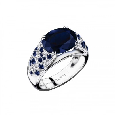 Bague Mauboussin nuit d'amour en or blanc saphirs et diamants