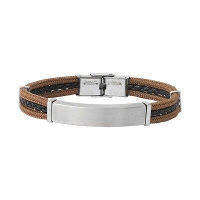 Bracelet ELDEN PARIS en cuir, corde et acier