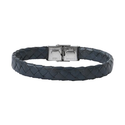 Bracelet Elden Paris en cuir tressé et acier MAX