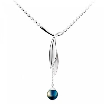 Collier Canopée Iza B en argent, diamants et perle de tahiti