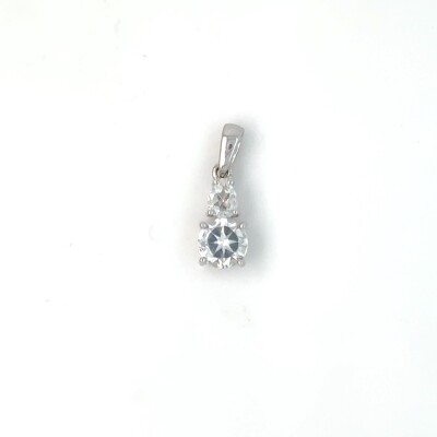 Pendentif en or blanc 750/1000 e topazes blanches