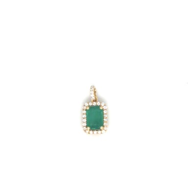 Pendentif en or jaune 750/1000 diamants et émeraude