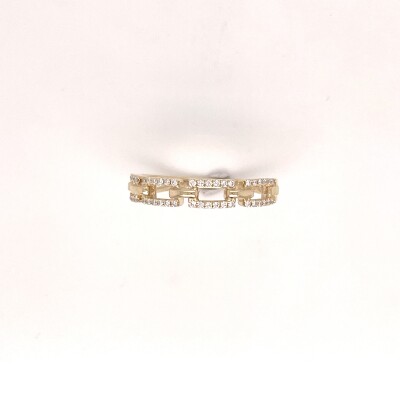 Bague en or jaune 750/1000 et diamants