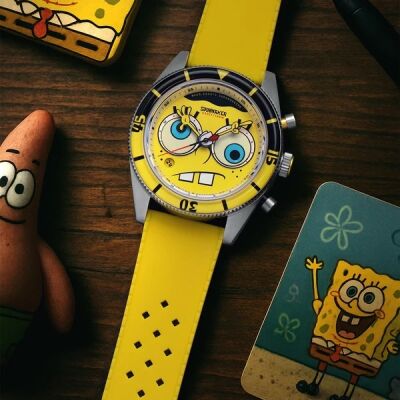 Montre Spinnaker x Bob L'Éponge Fleuss Chronographe Eyedial Eye Spy Yellow