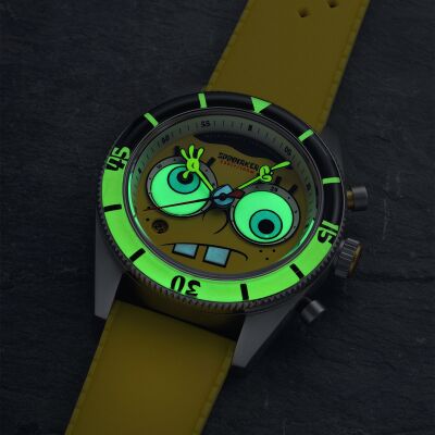 Montre Spinnaker x Bob L'Éponge Fleuss Chronographe Eyedial Eye Spy Yellow