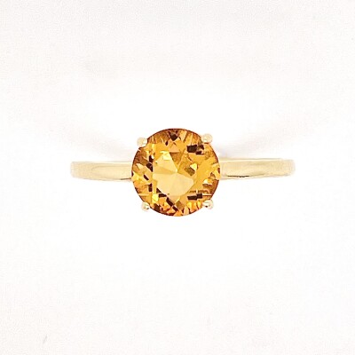 Bague en or jaune et citrine