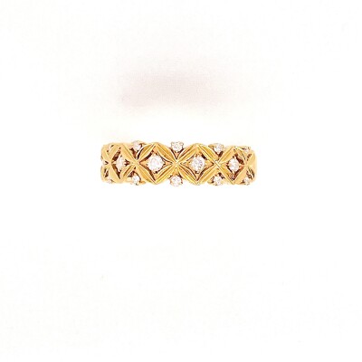 Bague en or jaune 750/1000 et diamants