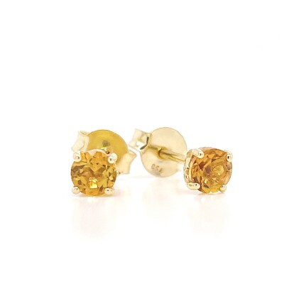 Boucles d'oreilles en or jaune 750/1000 et citrines