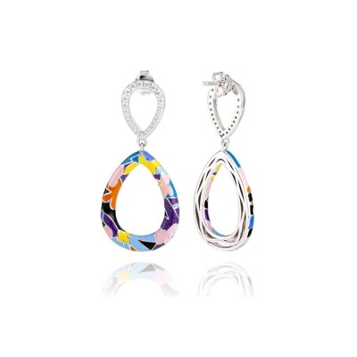 Boucles d'oreilles Willemstad en argent et émaux