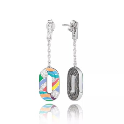 Boucles d'oreilles en argent et émaux