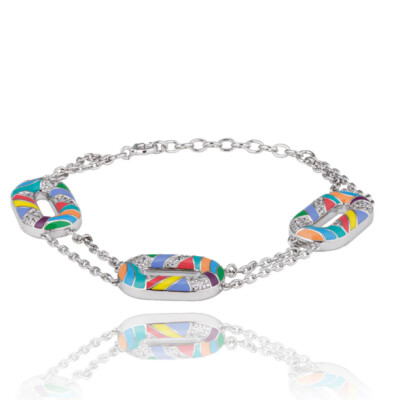 Bracelet Capri en argent et émaux