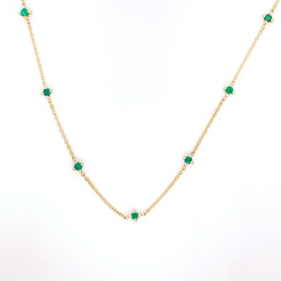 Collier en or jaune et émeraudes