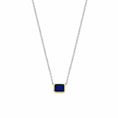 Collier Ti Sento en argent, argent plaqué or jaune et cristal synthétique