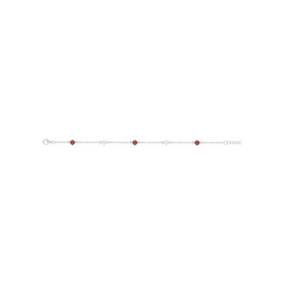 Bracelet en argent et oxyde de zirconium rouge et blanc
