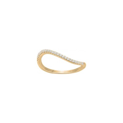 Bague en plaqué or et oxyde de zirconium