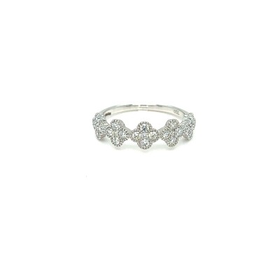 Bague Trèfles en or blanc et diamants