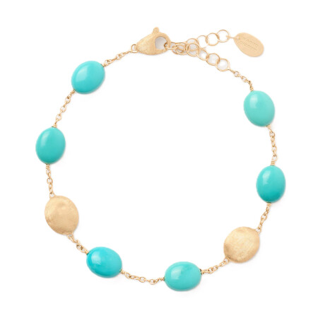 Bracelet Siviglia en or jaune et turquoises