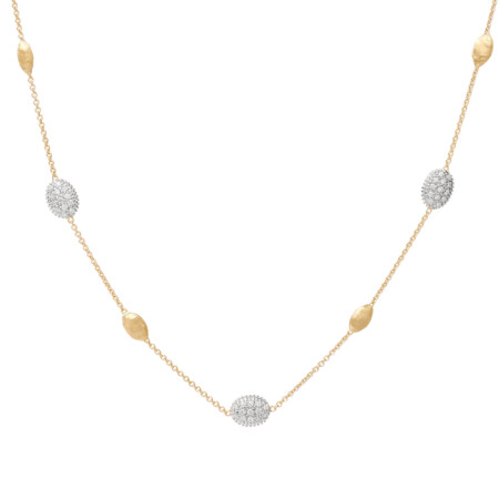 Collier Siviglia, or jaune et or gris, diamants