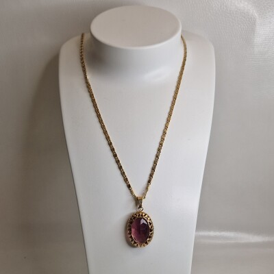 Collier or 18 carats améthyste