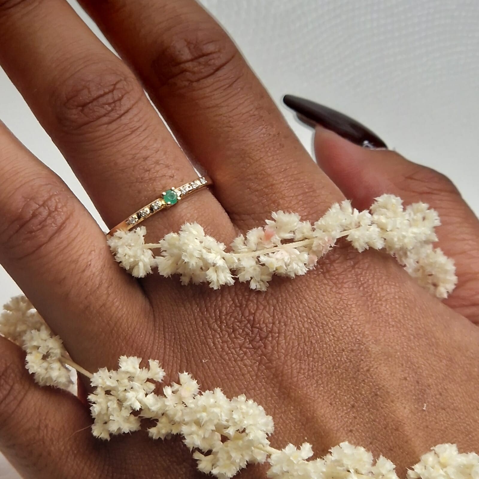 Bague Mauboussin Capsule d'émotion Or rose Emeraude, Diamant vue 2