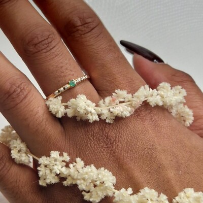 Bague Mauboussin Capsule d'émotion Or rose Emeraude, Diamant