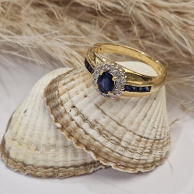 Bague Or 750 saphirs et diamants