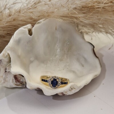 Bague Or 750 saphirs et diamants