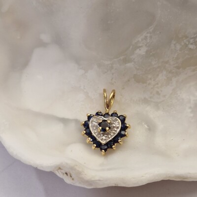 PENDENTIF SAPHIRS DIAMANTS