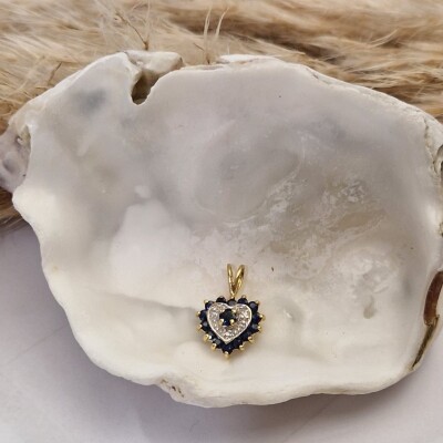 PENDENTIF SAPHIRS DIAMANTS