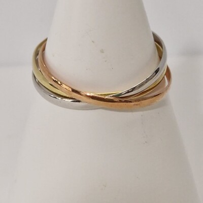 Bague anneaux entrelacés en or 18 carats – 3 ors