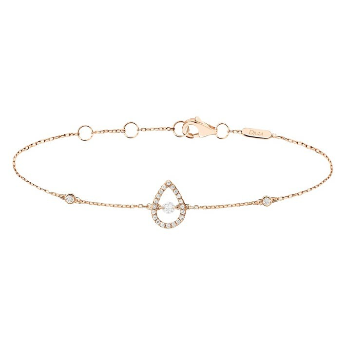 Bracelet poire Djula Flamboyante en or rose et diamants