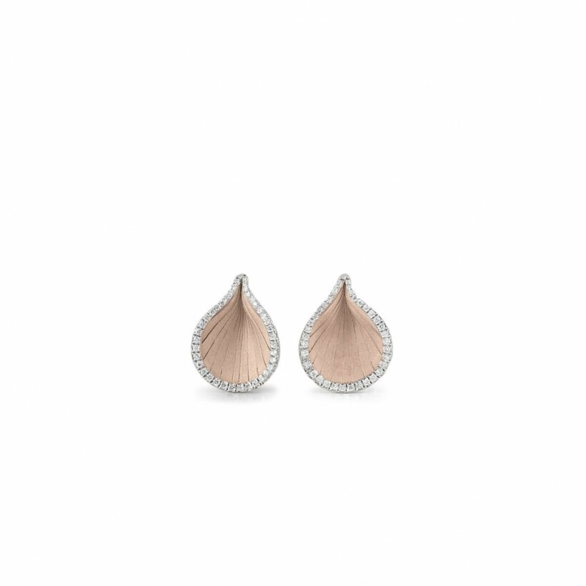 Boucles d'oreilles Goccia Natural Beige Gold avec Diamants