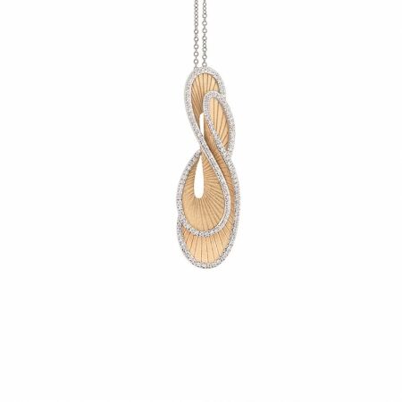 Pendentif Regina Orange Apricot Gold avec Diamants