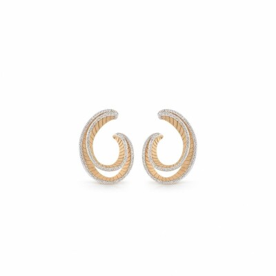 Boucles d'oreilles Regina Orange Apricot Gold avec Diamants