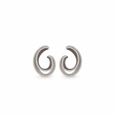 Boucles d'oreilles Regina Black Lava et White Ice Gold avec Diamants