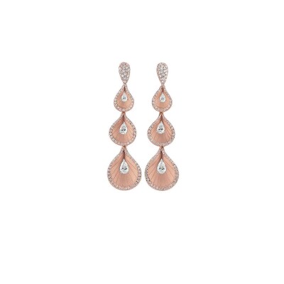 Boucles d'oreilles Premiere Pink Champagne Gold avec Diamants
