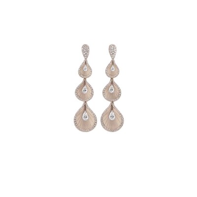 Boucles d'oreilles Premiere Natural Beige Gold avec Diamants