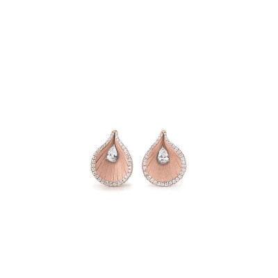 Boucles d'oreilles Pink Champagne Gold avec Diamants