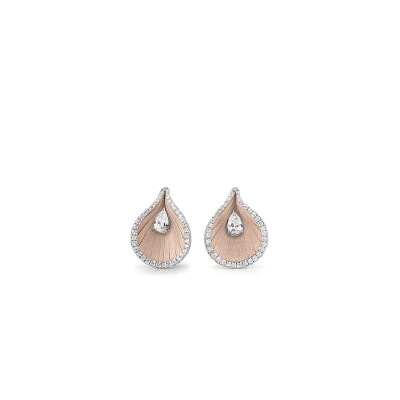 Boucles d'oreilles Premiere Natural Beige Gold avec Diamants