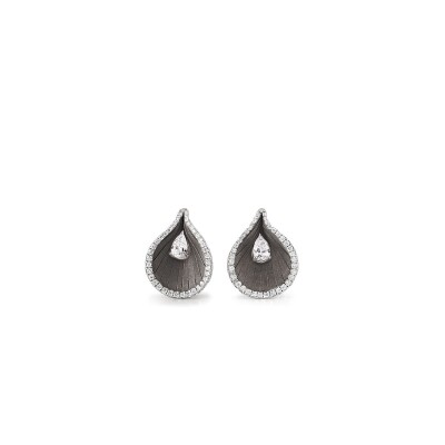 Boucles d'oreilles Premiere Black Lava Gold avec Diamants