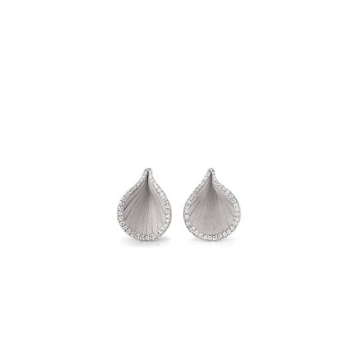 Boucles d'oreilles Goccia White Ice Gold avec Diamants