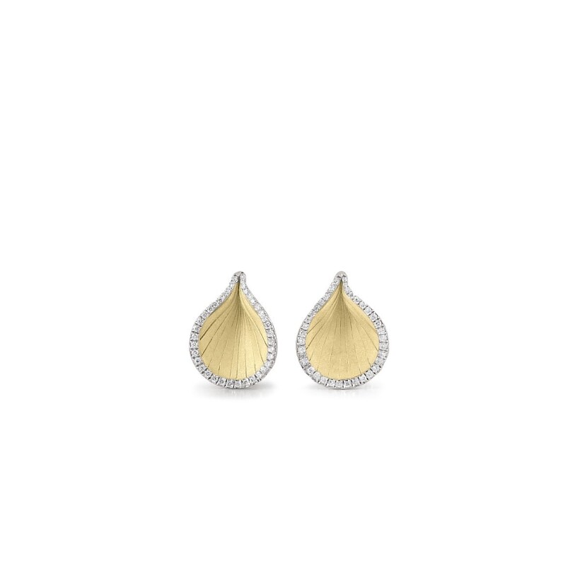 Boucles d'oreilles Goccia Lemon Bamboo Gold avec Diamants