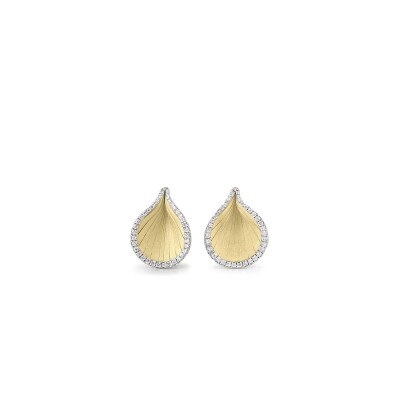 Boucles d'oreilles Goccia Lemon Bamboo Gold avec Diamants