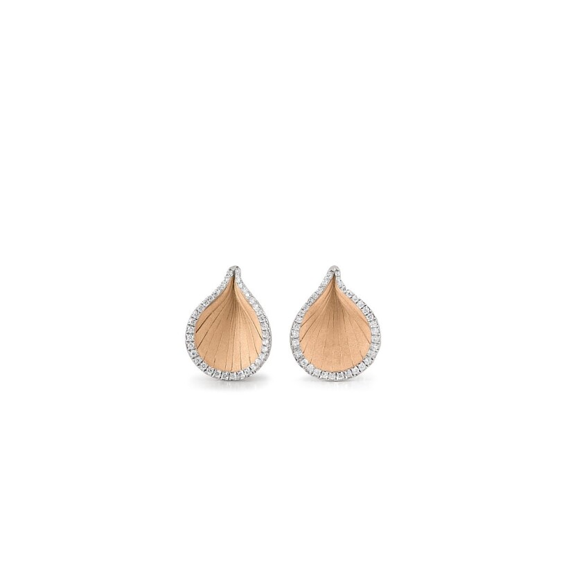 Boucles d'oreilles Goccia Orange Apricot Gold avec Diamants