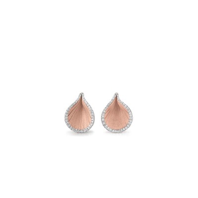 Boucles d'oreilles Goccia Pink Champagne Gold avec Diamants