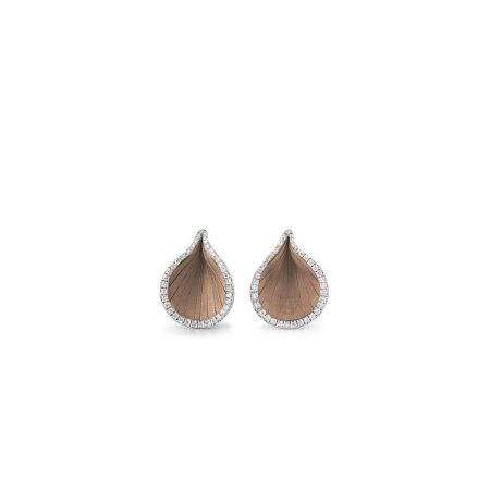 Boucles d'oreilles Goccia Chocolate Brown Gold avec Diamants