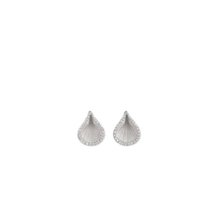 Boucles d'oreilles Goccia White Ice Gold avec Diamants